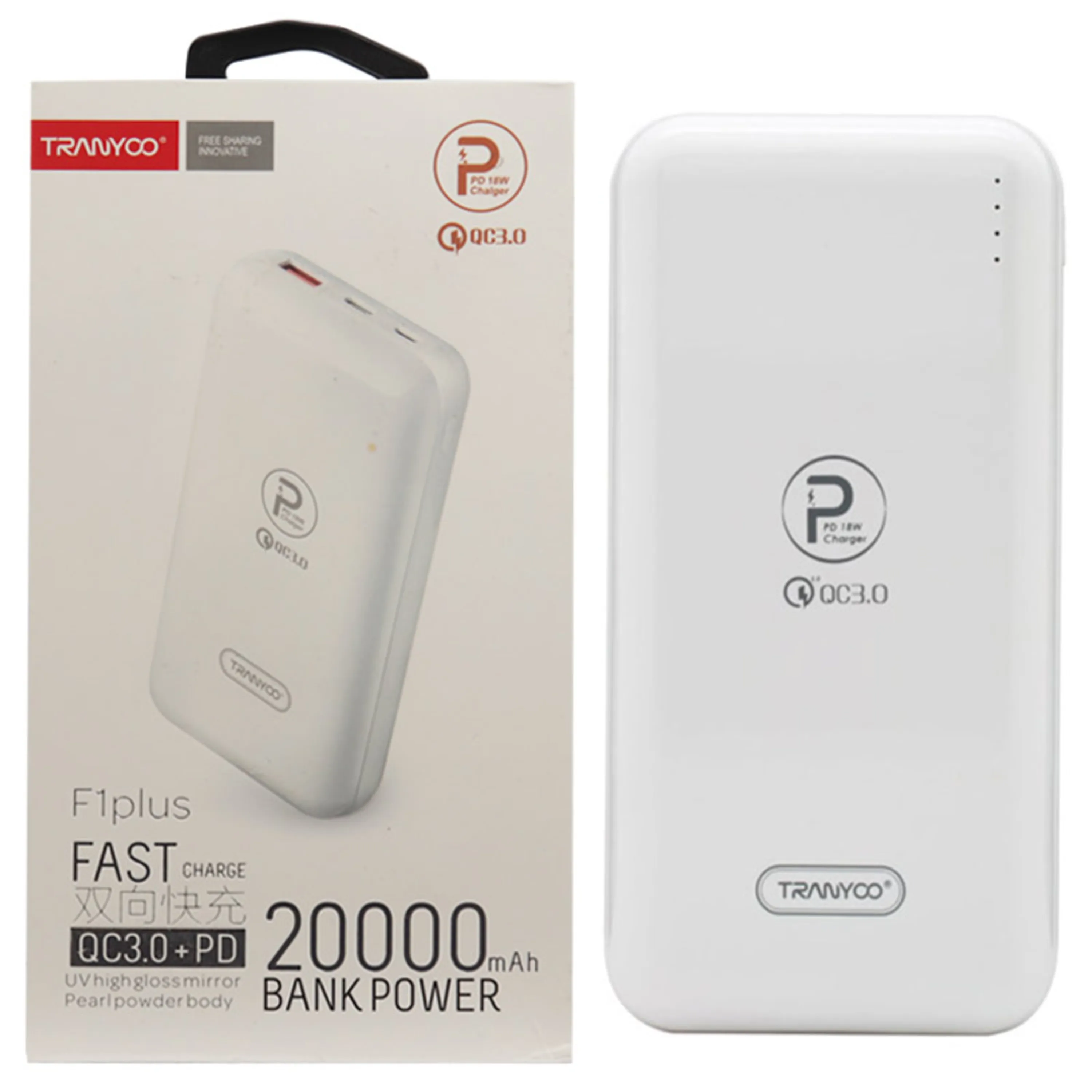 پاور بانک فست شارژ 20000 ترانیو Tranyoo F1 Plus QC3.0 18W پاور بانک فست شارژ 20000 ترانیو Tranyoo F1 Plus QC3.0 18W